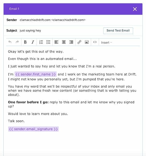 plain text email